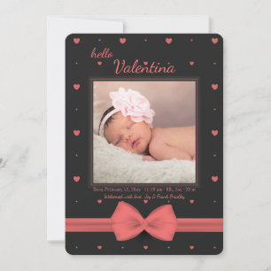 Aankondiging kleine Valentijn foto geboorte