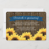 Aankondiging kobalt Blue Sunflower Afstuderen (Achterkant)