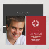 Aankondiging Laurel Monogram Afstuderen (Voorkant / Achterkant)