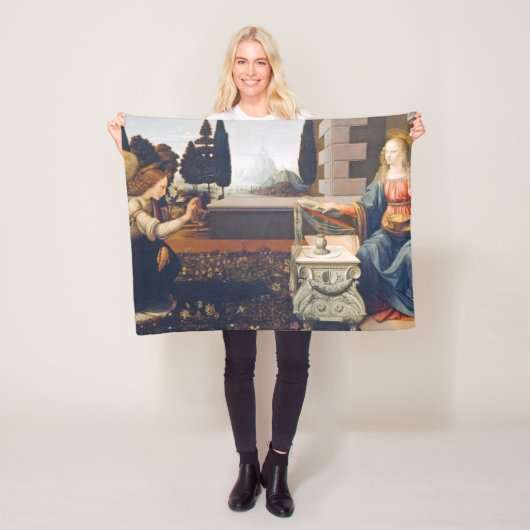 Aankondiging Leonardo da Vinci, 1472-1473 Fleece Deken (In situ)