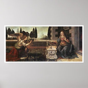 Aankondiging, Leonardo da Vinci, 1473 Poster