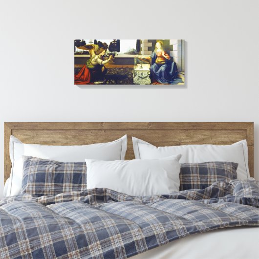 Aankondiging Leonardo da Vinci Canvas Afdruk (Insitu (Slaapkamer))