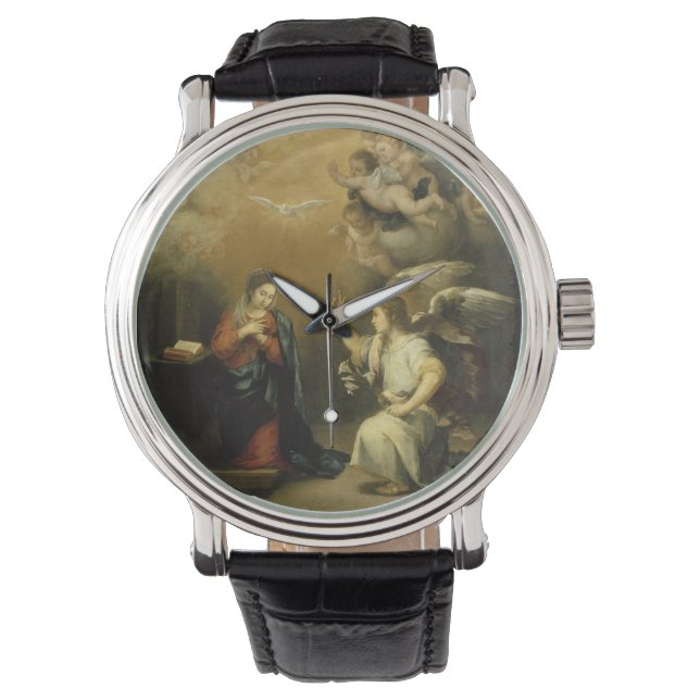Aankondiging Maria en Aartsengel Gabriel Fine Art Horloge (Voorkant)