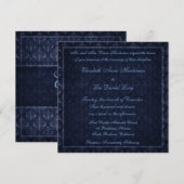 Aankondiging marineblauw- Damasweddenschap (Voorkant / Achterkant)