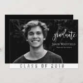 Aankondiging Masculine Foto Afstuderen (Voorkant / Achterkant)