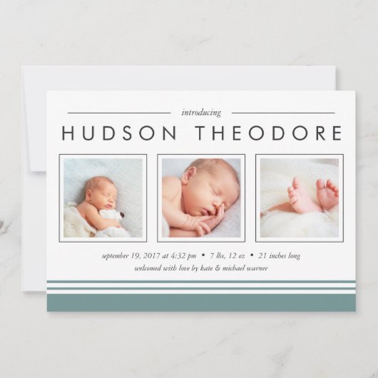 Aankondiging Metro Stripe Birth | Bossen (Voorkant)