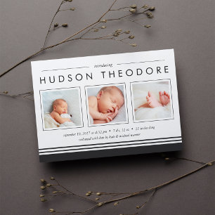 Aankondiging Metro Stripe Birth   Koolstof