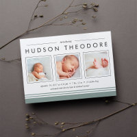 Aankondiging Metro Stripe Birth | Moss