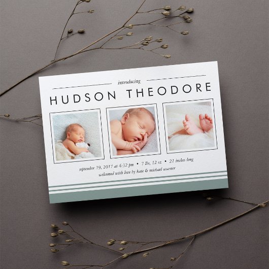 Aankondiging Metro Stripe Birth | Moss