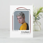 Aankondiging minimalistisch Afstuderen foto- (Staand voorkant)