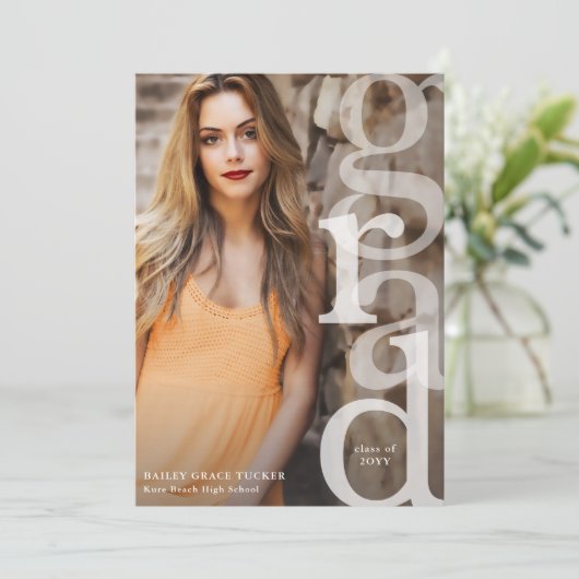 Aankondiging modern AFSTUDEERDER overlay grijs Afs (Staand voorkant)