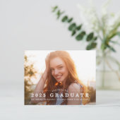 Aankondiging modern Afstuderen foto's Briefkaart (Staand voorkant)