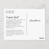 Aankondiging modern Afstuderen kalligrafie Briefkaart (Achterkant)