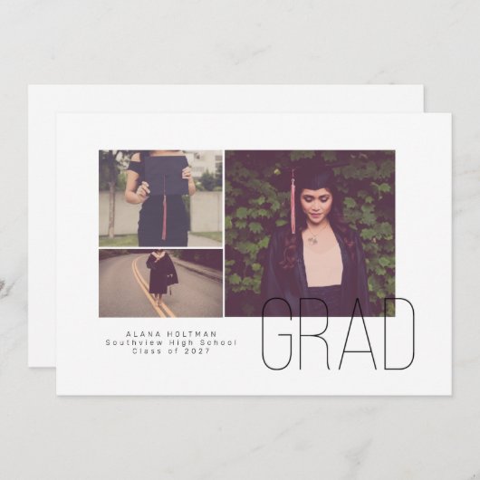 Aankondiging modern Afstuderen offset- (Voorkant / Achterkant)