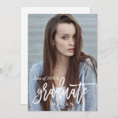 Aankondiging modern Afstuderen penseeltype (Voorkant / Achterkant)