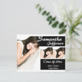 Aankondiging modern Chic 3-foto-Afstuderen (Staand voorkant)