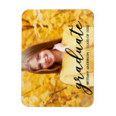 Aankondiging modern script Afstuderen Foto B Magneet (Verticaal)