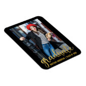 Aankondiging modern script Afstuderen Foto Gold Magneet (Rechterzijde)