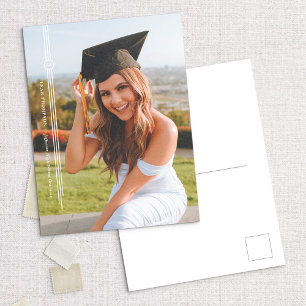 Aankondiging modern Tassel-fotoAfstuderen Briefkaart