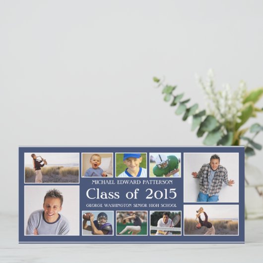 Aankondiging Modern Ten Photo Collage Afstuderen (Staand voorkant)