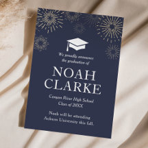 Aankondiging modern vuurwerk Afstuderen