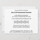 Aankondiging modern zwart-wit en blauw Afstuderen (Achterkant)