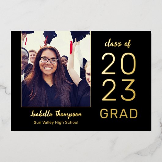 Aankondiging moderne Afstuderen Gold Foil (Voorkant)