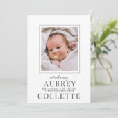Aankondiging moderne Baby foto geboorte (Staand voorkant)