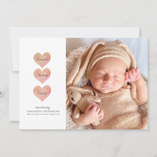 Aankondiging moderne Baby foto geboorte (Voorkant)