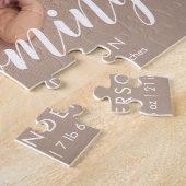 Aankondiging moderne Baby geboortefoto Legpuzzel (Zijkant)