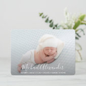 Aankondiging moderne foto-Baby geboortedatum (Staand voorkant)
