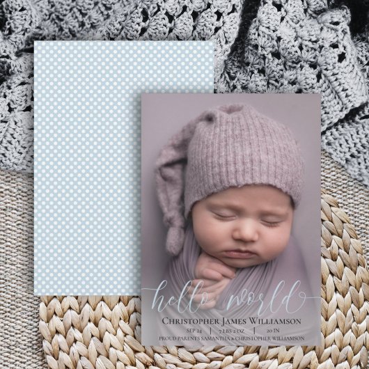 Aankondiging moderne Script Baby Boy