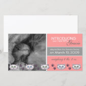 Aankondiging nieuwe geadmineerde huisdier (Voorkant / Achterkant)