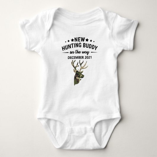 Aankondiging nieuwe jaagende Baby Romper (Voorkant)