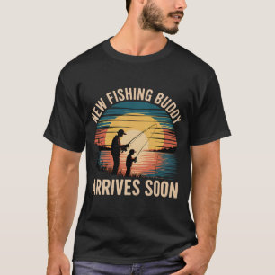 Aankondiging Nieuwe Vader Vaderdag Grappige Visser T-shirt