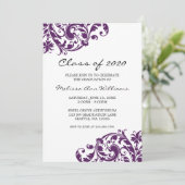 Aankondiging Paars en zwart Afstuderen (Staand voorkant)