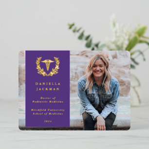 Aankondiging Paarse medische Afstuderen Caduceus