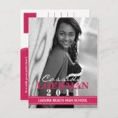 Aankondiging Raspberry Custom Photo Afstuderen (Voorkant / Achterkant)