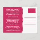 Aankondiging Raspberry Custom Photo Afstuderen (Achterkant)