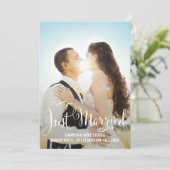 Aankondiging Romantic Script Wedding - White (Staand voorkant)