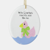 Aankondiging roze Duck Birth Keramisch Ornament (Rechts)
