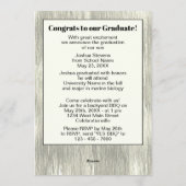 Aankondiging Rustic Woodgrain Afstuderen (Achterkant)