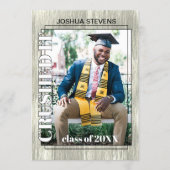 Aankondiging Rustic Woodgrain Afstuderen (Voorkant)