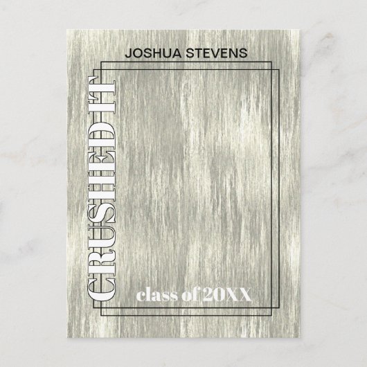 Aankondiging Rustic Woodgrain Afstuderen Briefkaart (Voorkant)