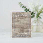 Aankondiging  Rustic Woodgrain Afstuderen Briefkaart (Staand voorkant)