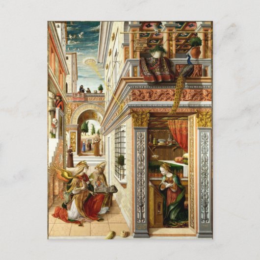 Aankondiging, Saint Emidius en een ufo Briefkaart (Voorkant)