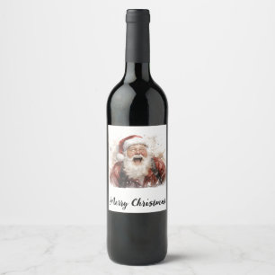 Aankondiging "Santa's Sip" feestelijke wijnfles Wijn Etiket
