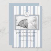 Aankondiging Stripes & Rattle Baby: Blauw (Voorkant / Achterkant)