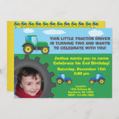 Aankondiging tractor Birthday Party (Voorkant / Achterkant)