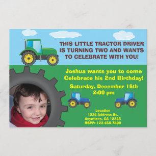 Aankondiging tractor Birthday Party